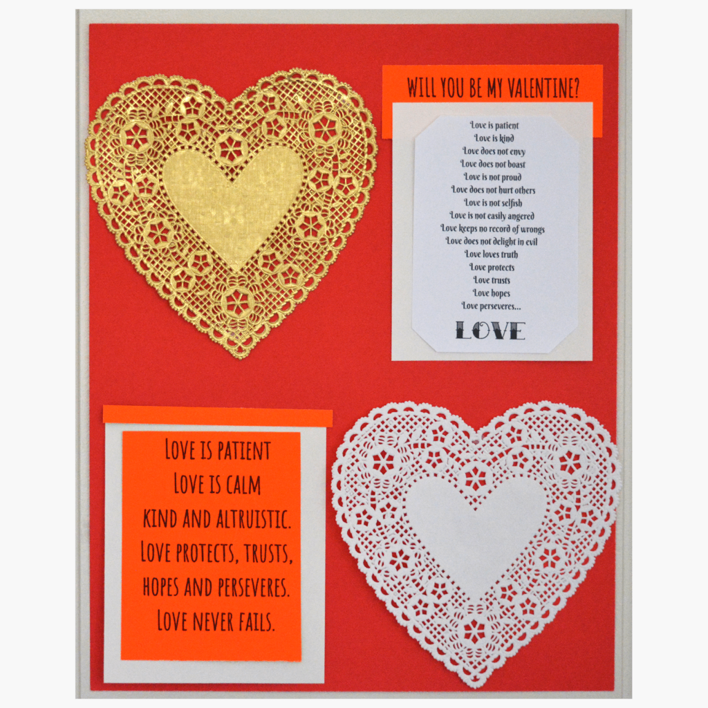 Valentine's Day DIY Cards on Red Poster Board